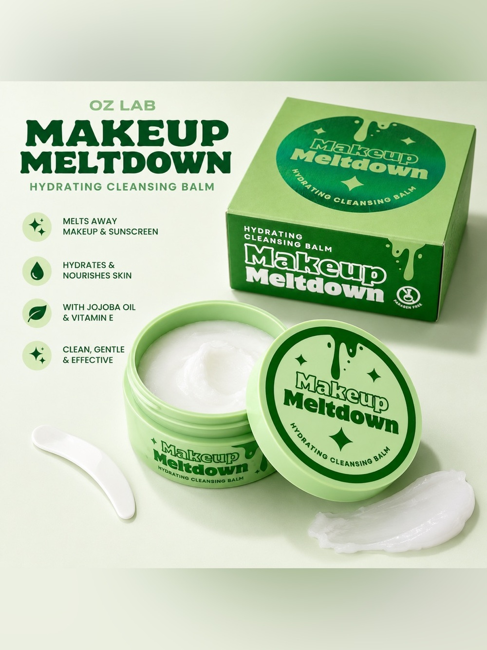 Makeup Meltdown Hydrating Cleansing Balm — Green